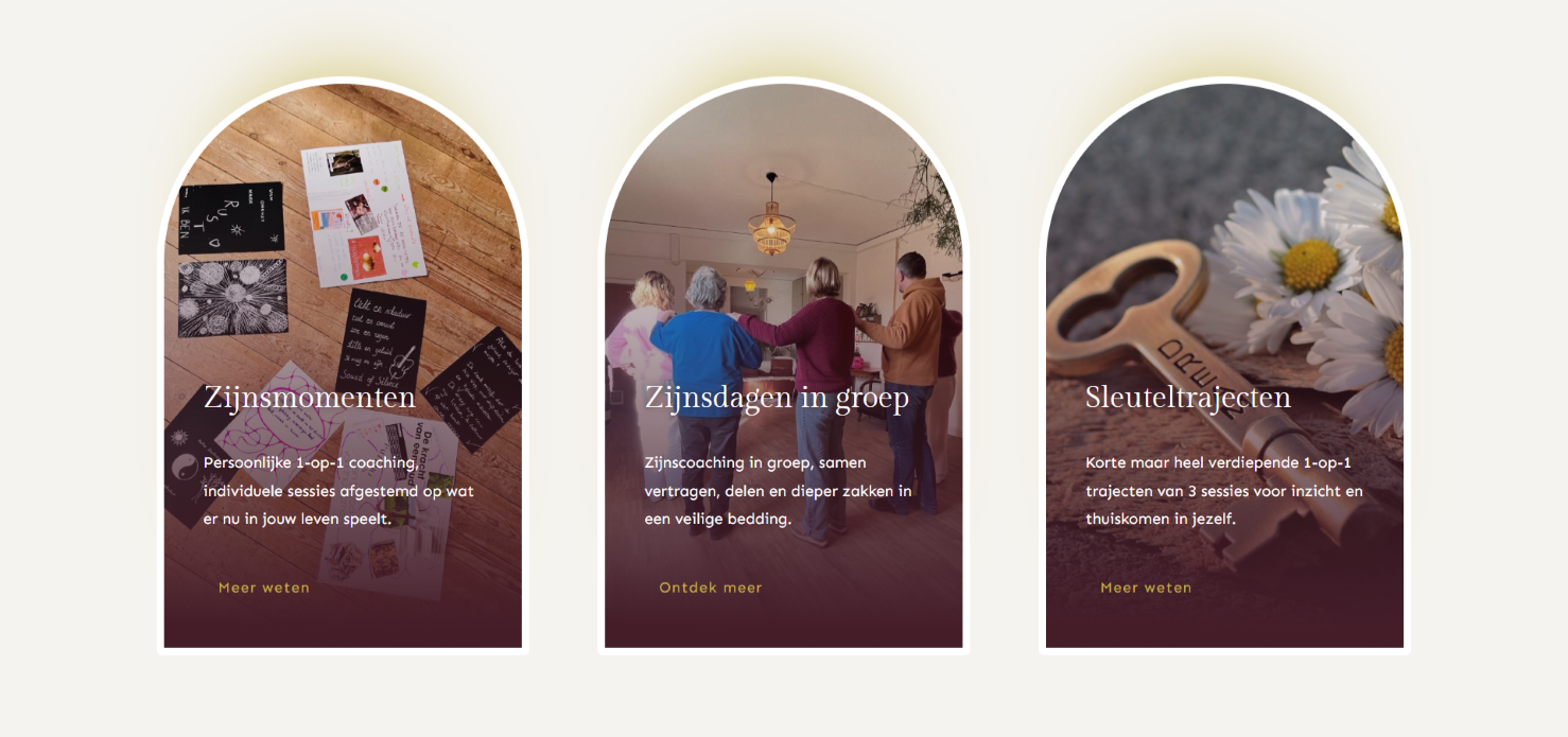 Website ontwerp voor coaching praktijk Look&Feel